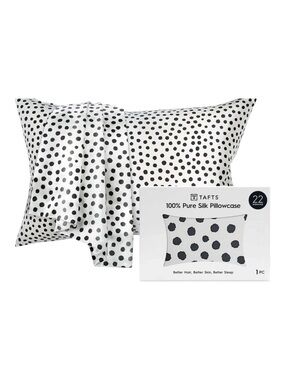 TAFTS 22mm 100% Pure Mulberry 6A Silk Pillowcase Envelope Closure, Spots / NIB